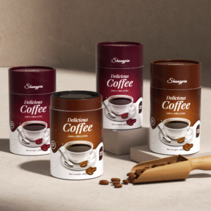 密封铁盖定制咖啡纸罐圆形包装盒