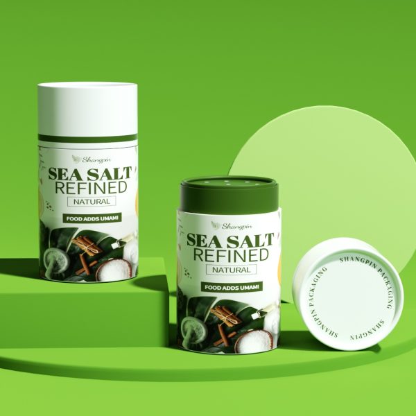 厂家直销圆形盒带筛孔食用级海盐调味料纸罐包装