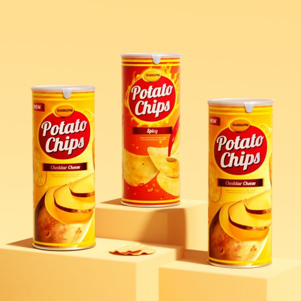 防潮密封薯片零食纸筒铝箔易撕盖复合纸罐包装薯片