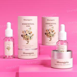 品质高端化妆品精油圆形纸罐包装盒带EVA内托