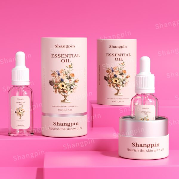 品质高端化妆品精油圆形纸罐包装盒带EVA内托