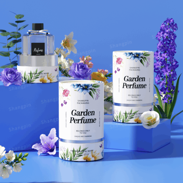高品质彩色印刷圆形香水纸罐包装EVA内衬香水筒