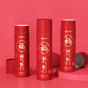 新款春节对联纸筒广告挂历长纸罐送礼PE盖