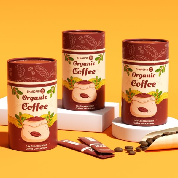 环保食品级牛皮纸咖啡纸罐定制圆形咖啡豆包装盒