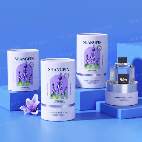 彩色卡板纸烫银香水包装纸罐大气送礼高端圆形纸筒