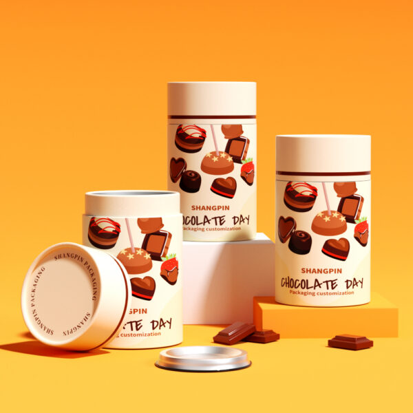 铁盖巧克力甜点纸罐包装牛皮纸内铝箔食品纸筒管