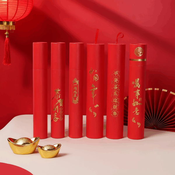 定制春节对联纸筒挂历字画纸罐包装盒