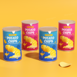 高端定做食品级圆柱形密封薯片复合纸罐盒