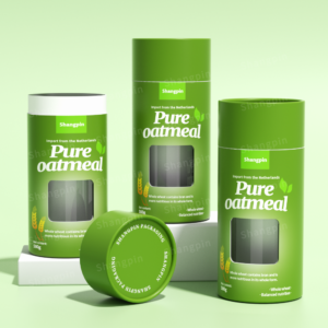 定制食品有窗的纸筒燕麦大米纸罐包装盒